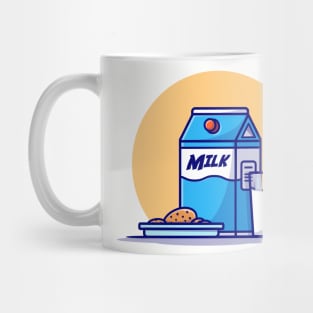 Milk And Cookies Cartoon Vector Icon Illustration Mug